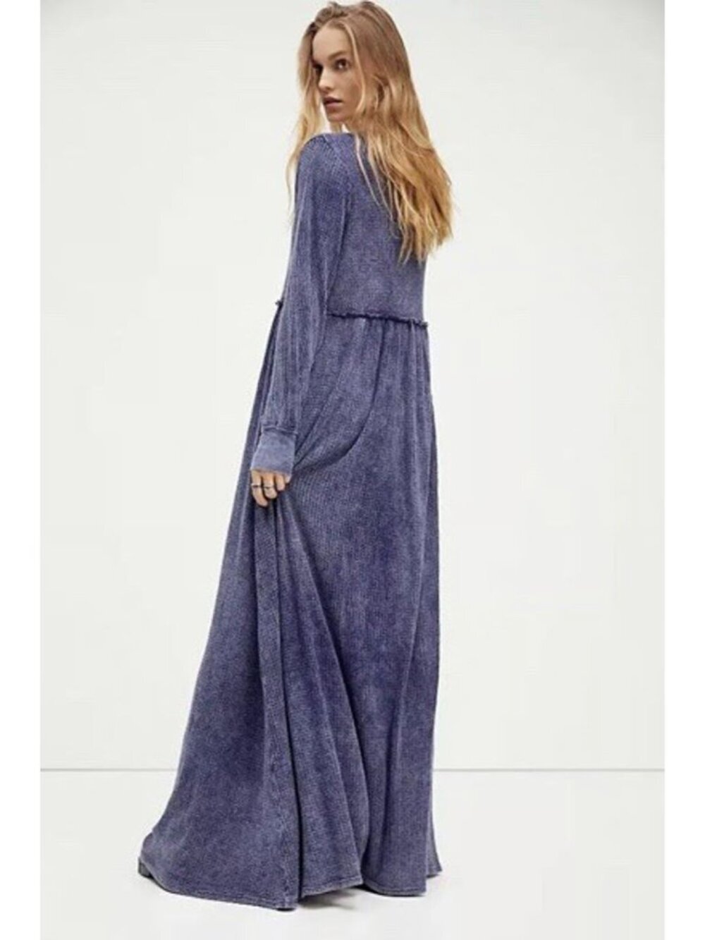Free People Marissa Henley Waffle Knit Maxi Dress Size Small 8002 - Picture 2 of 13